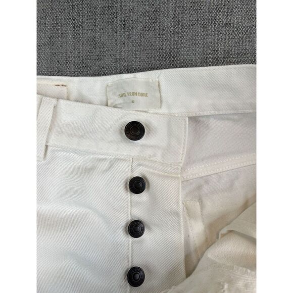 Aime Leon Dore Jeans Mens Straight Fit Denim Natural Ivory Button Fly Sz-32x27 - Picture 8 of 12